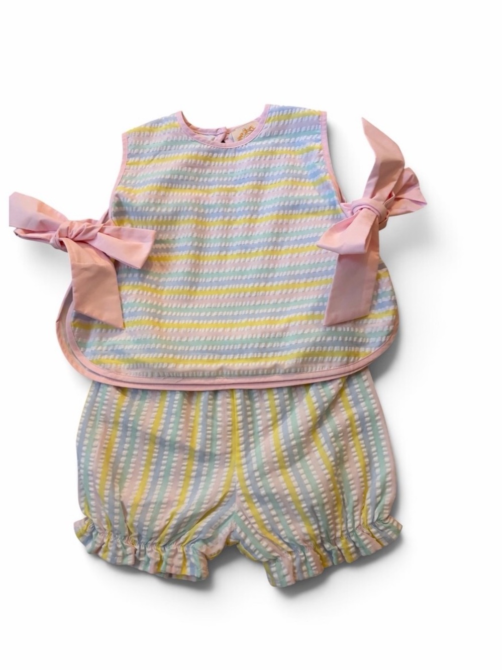 The Beaufort Bonnet Company Pastel Set With Pink Bows NWOT 2T